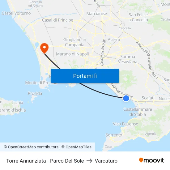 Torre Annunziata - Parco Del Sole to Varcaturo map