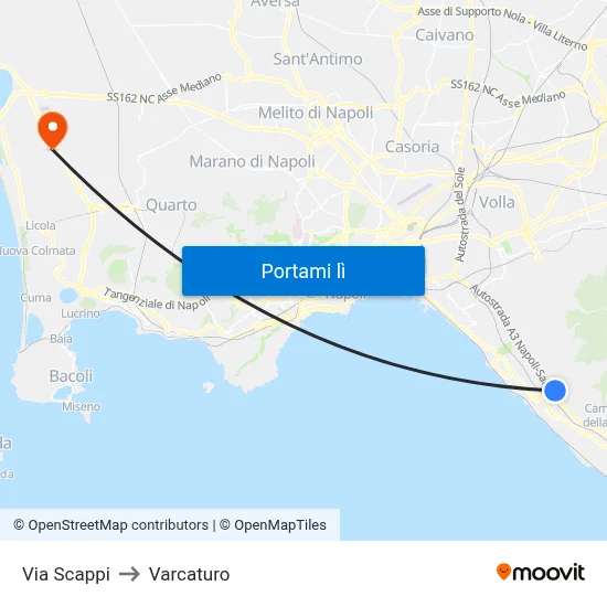 Via Scappi to Varcaturo map