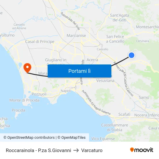 Roccarainola - P.za S.Giovanni to Varcaturo map