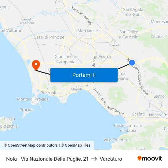 Nola - Via Nazionale Delle Puglie, 21 to Varcaturo map