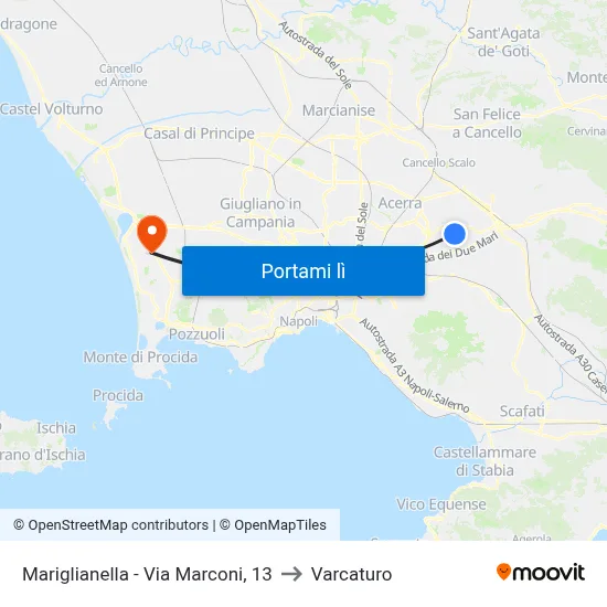 Mariglianella - Via Marconi, 13 to Varcaturo map