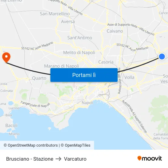 Brusciano - Stazione to Varcaturo map