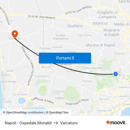 Napoli - Ospedale Monaldi to Varcaturo map