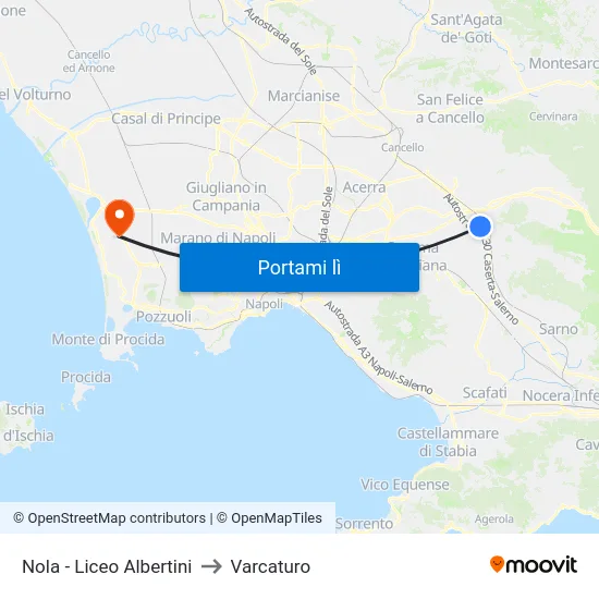 Nola - Liceo Albertini to Varcaturo map