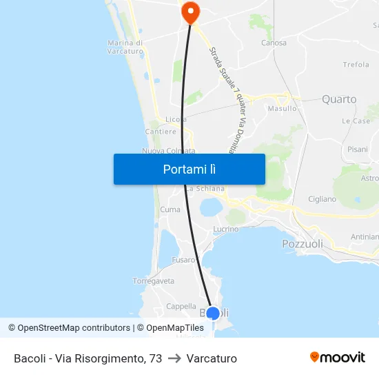 Bacoli - Via Risorgimento, 73 to Varcaturo map