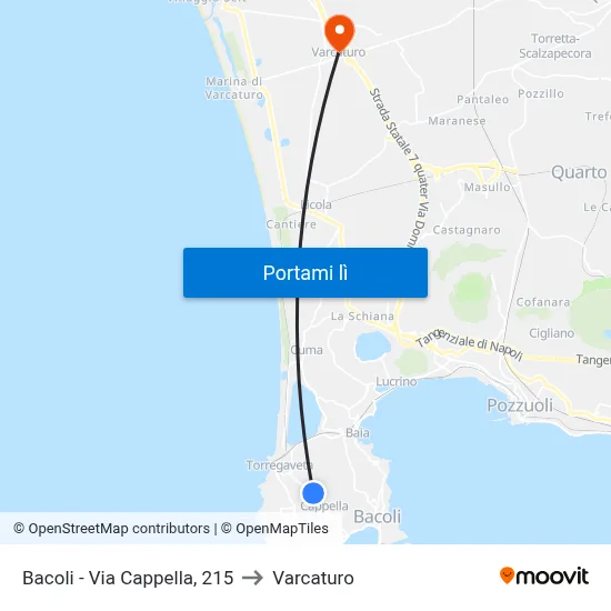 Bacoli - Via Cappella, 215 to Varcaturo map