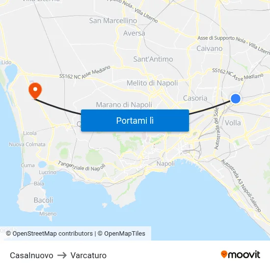 Casalnuovo to Varcaturo map