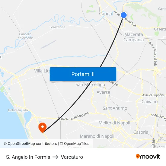 S. Angelo In Formis to Varcaturo map