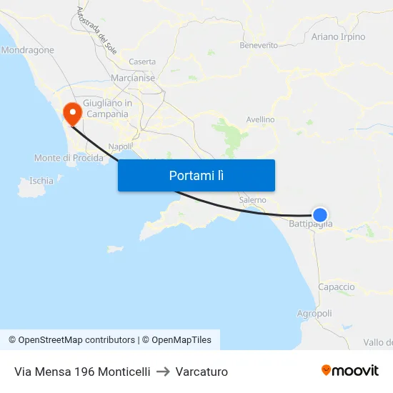 Via Mensa 196 Monticelli to Varcaturo map
