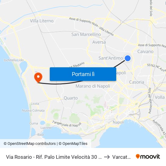 Via Rosario - Rif. Palo Limite Velocità 30 Kmh to Varcaturo map