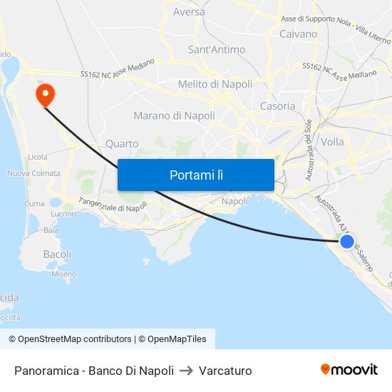 Panoramica - Banco Di Napoli to Varcaturo map