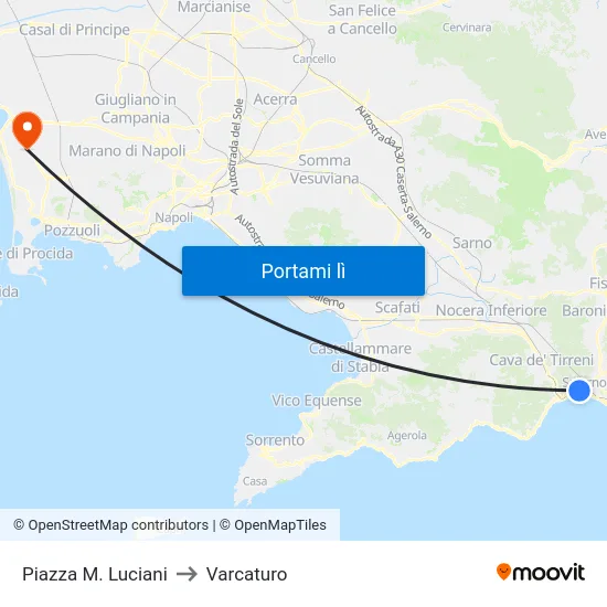 Piazza M. Luciani to Varcaturo map