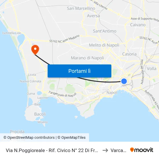 Via N.Poggioreale - Rif. Civico N° 22 Di Fronte Carcere to Varcaturo map