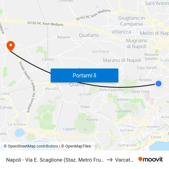 Napoli - Via E. Scaglione (Staz. Metrò Frullone) to Varcaturo map