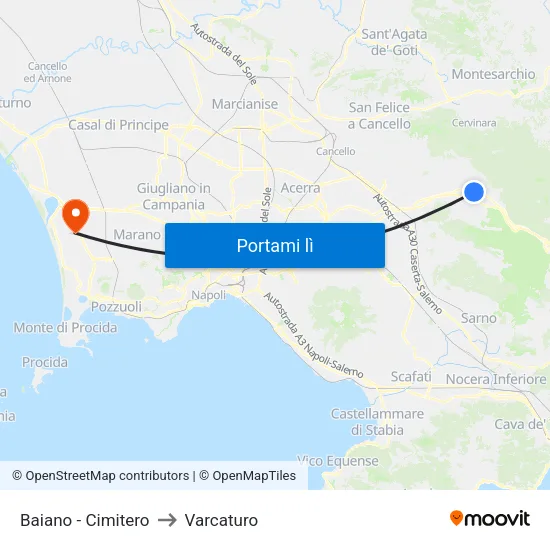 Baiano - Cimitero to Varcaturo map