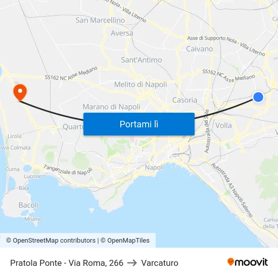 Pratola Ponte - Via Roma, 266 to Varcaturo map