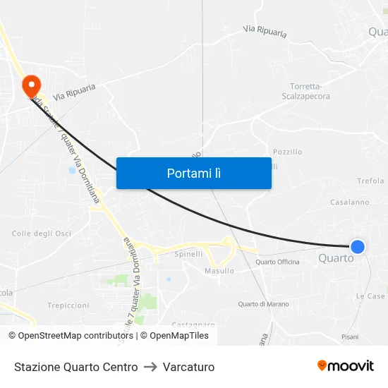 Stazione Quarto Centro to Varcaturo map