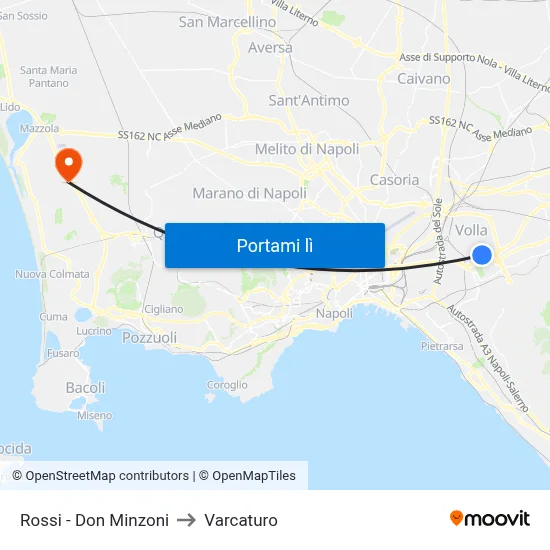 Rossi - Don Minzoni to Varcaturo map