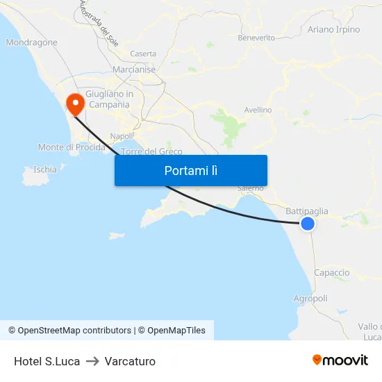 Hotel S.Luca to Varcaturo map