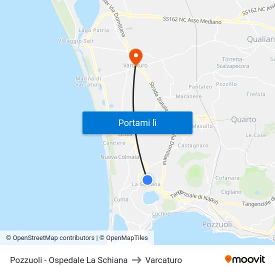 Pozzuoli - Ospedale La Schiana to Varcaturo map