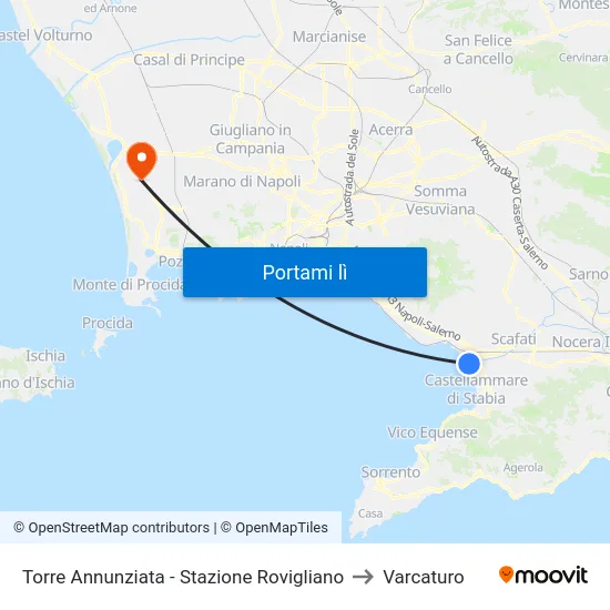 Torre Annunziata - Stazione Rovigliano to Varcaturo map