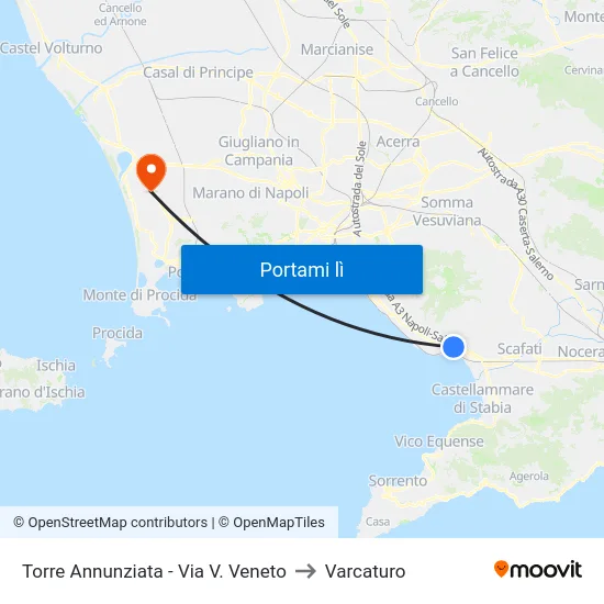 Torre Annunziata - Via V. Veneto to Varcaturo map
