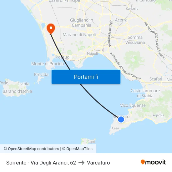 Sorrento - Via Degli Aranci, 62 to Varcaturo map