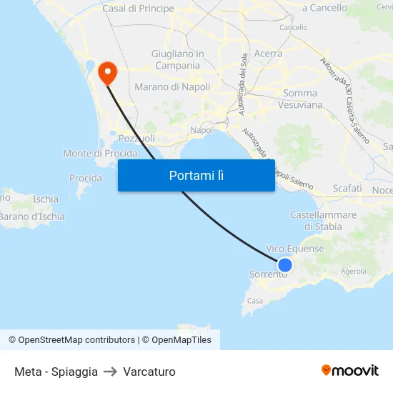 Meta - Spiaggia to Varcaturo map