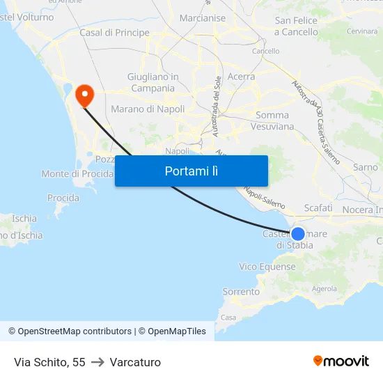 Via Schito, 55 to Varcaturo map