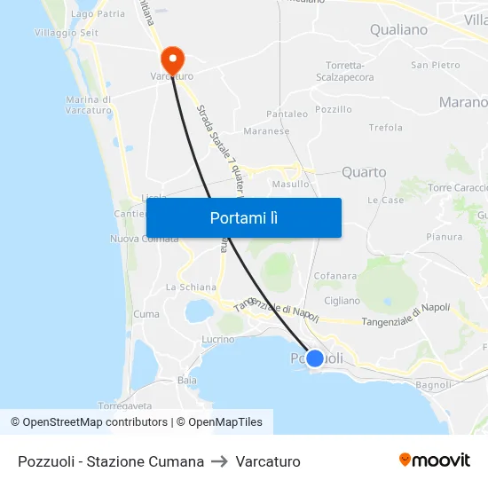 Pozzuoli - Stazione Cumana to Varcaturo map