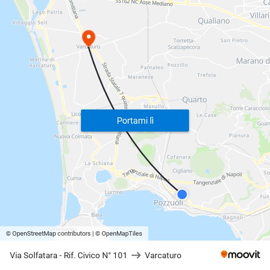Via Solfatara - Rif. Civico N° 101 to Varcaturo map