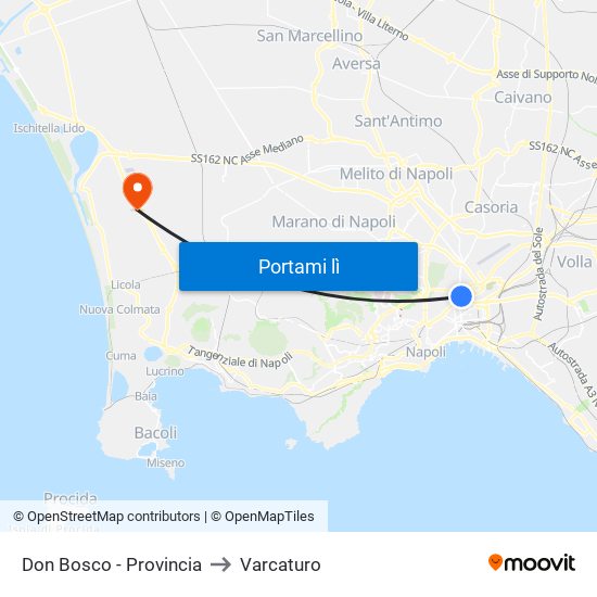 Don Bosco - Provincia to Varcaturo map
