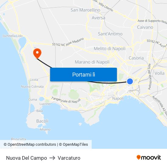 Nuova Del Campo to Varcaturo map