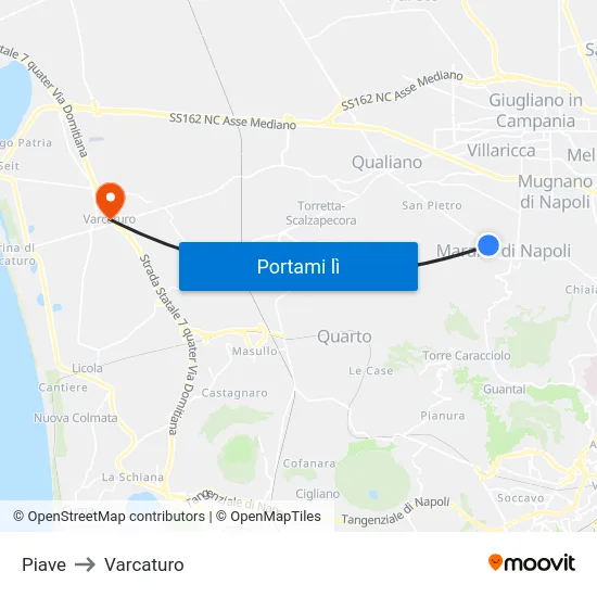 Piave to Varcaturo map