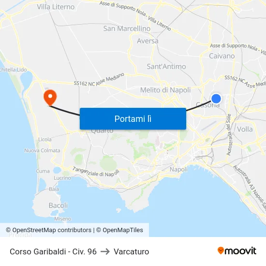 Corso Garibaldi - Civ. 96 to Varcaturo map