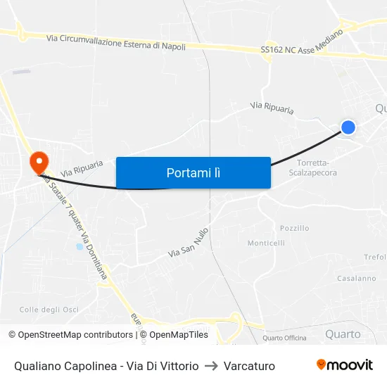 Qualiano Capolinea - Via Di Vittorio to Varcaturo map