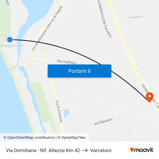 Via Domitiana - Rif. Altezza Km 42 to Varcaturo map