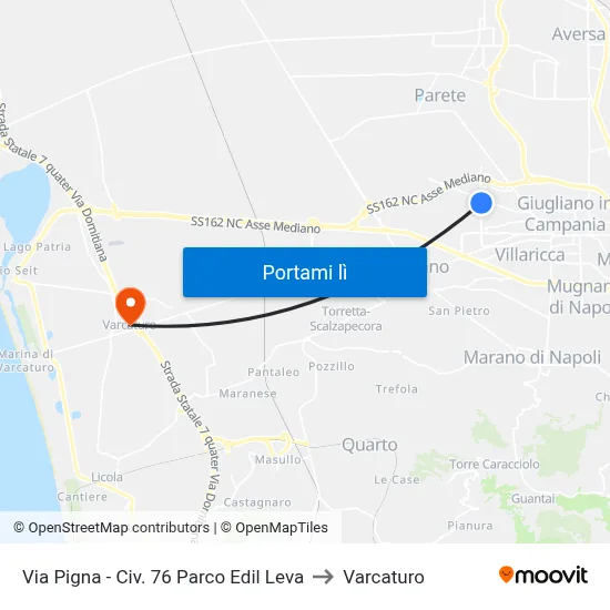 Via Pigna - Civ. 76 Parco Edil Leva to Varcaturo map