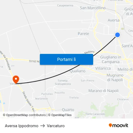 Aversa Ippodromo to Varcaturo map