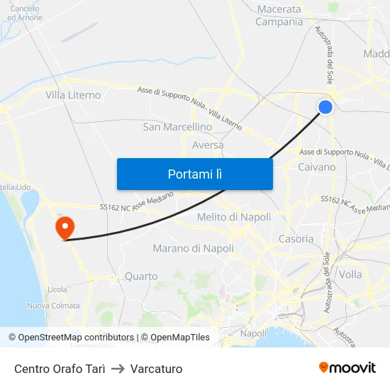 Centro Orafo Tarì to Varcaturo map