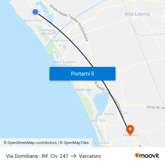 Via Domitiana - Rif. Civ. 247 to Varcaturo map