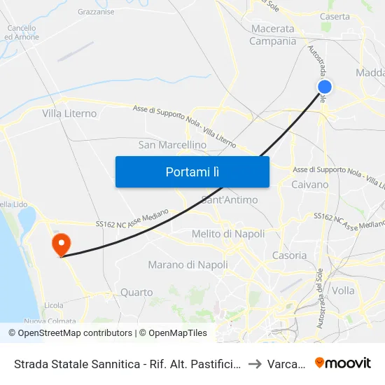 Strada Statale Sannitica - Rif. Alt. Pastificio Monsurrò to Varcaturo map