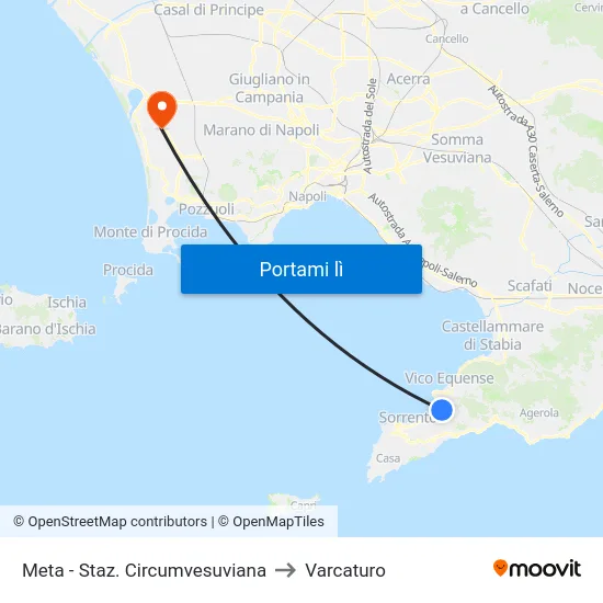 Meta - Staz. Circumvesuviana to Varcaturo map