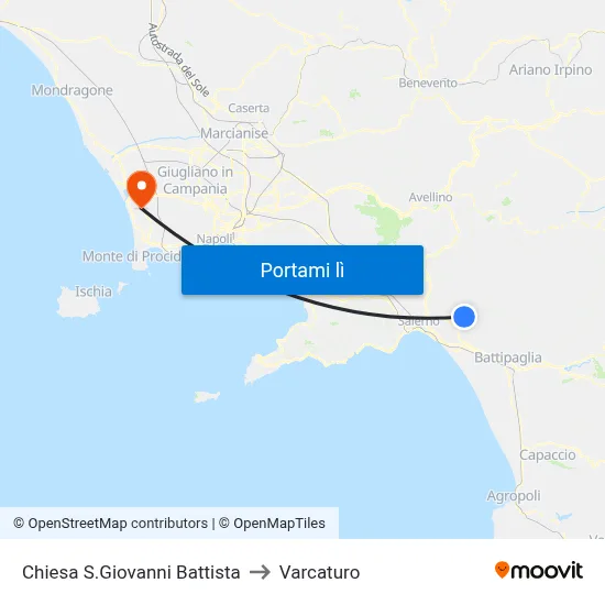 Chiesa S.Giovanni Battista to Varcaturo map