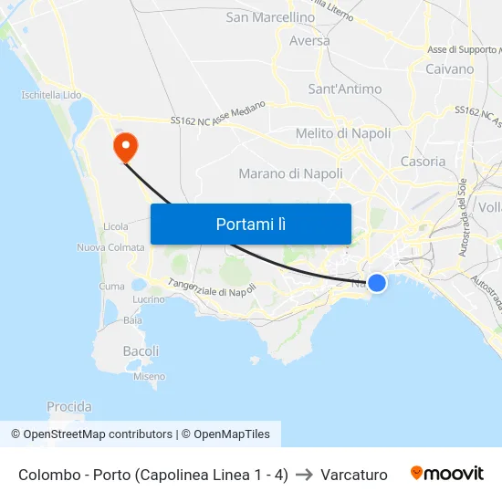 Colombo - Porto (Capolinea Linea 1 - 4) to Varcaturo map