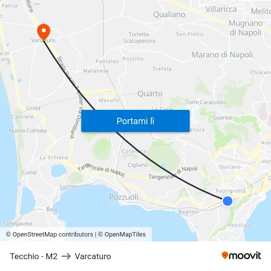 Tecchio - M2 to Varcaturo map