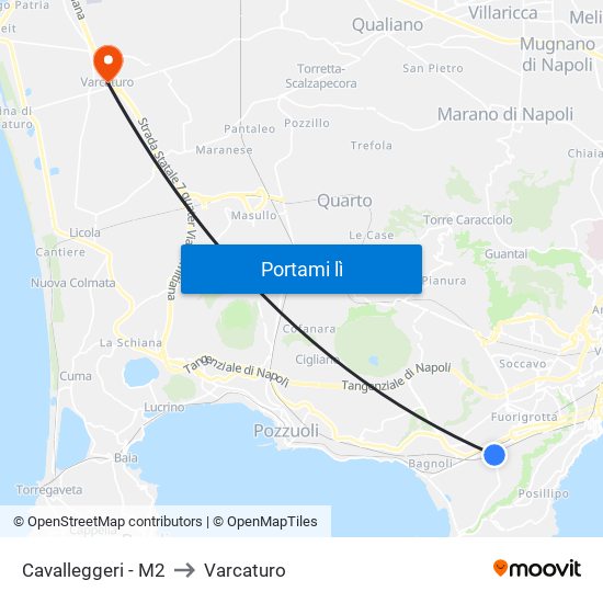 Cavalleggeri - M2 to Varcaturo map