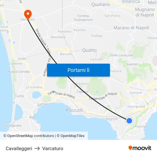Cavalleggeri to Varcaturo map
