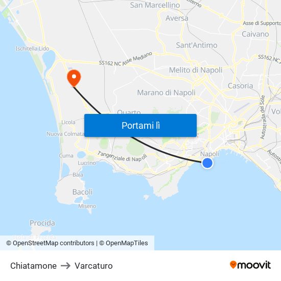 Chiatamone to Varcaturo map