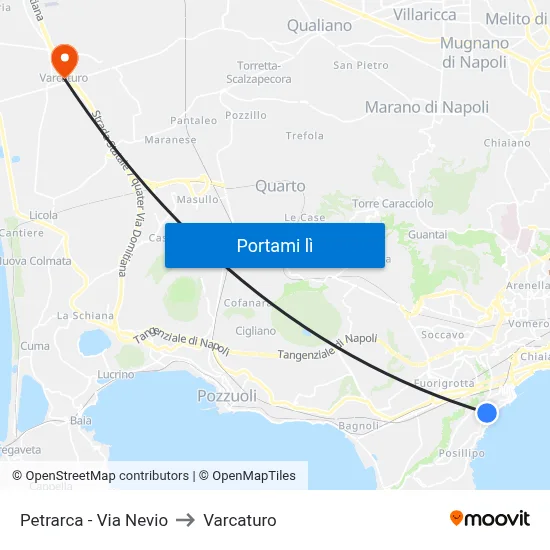Petrarca - Via Nevio to Varcaturo map